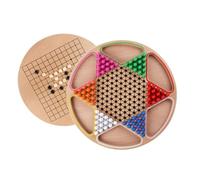 DECHOUS One Wooden Chinese Checkers and Gobang Board Game for Educational Desktop Enhancing Hand-eye Coordination Logical Thinking and Family Fun