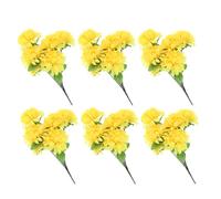 DECHOUS Outdoor Plastic Chrysanthemum Flowers 6 Bundles for Graveyard Decoration Simple Appearance