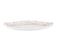 DECHOUS Oval White Mirrored Tray for Antique Decor and Bathroom Use, Plastic Material with Elegant French Baroque Style, for Organizing Makeup and Serving as A Decorative Display