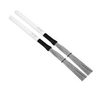 DECHOUS Pair of Maple Wood Handle Drum Brushes for Adults and Beginners High Carbon Steel Wire Percussion Brush for Jazz and Drum Kit Practice