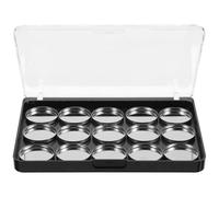 DECHOUS Palette Iron Grids Eyeshadow Magnetic 15 Empty round with Sturdy Portable, Acrylic and Makeup Tray for DIY Matte Eyeshadow Palettes Women, for Travel Use