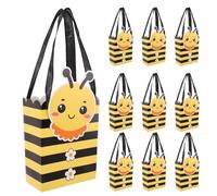 DECHOUS Paper Party Favor Candy Boxes 25Pcs Bee Themed Small Kraft Boxes with Handle for Birthday Shower and Wedding Treats