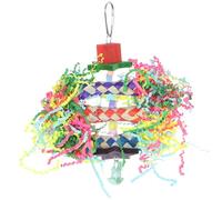 DECHOUS Parrot Chewing Hanging Wooden Bird Cage Pendant Chewable for Parrots and Birds Sturdy Natural Wood Foraging Accessories