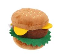 DECHOUS Pet Dog Squeaky Chew Toy Food Shape Plush Hamburger Molar Bite Resistant Interactive Playing Toy for Puppies and Dogs