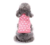 DECHOUS Pet Dog Sweater Pink Acrylic Fibres Knitting Sweater with Heart Pattern, Easy Closure and Keep Pet Warm, for Everyday Wear in Winter