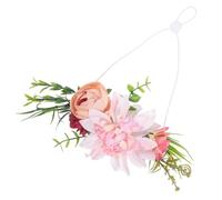 DECHOUS Pet Flower Wreath Headwear for Dogs and Cats Natural Look Floral Band for Weddings and Parties Dual Function Headband and Chest Collar European Style Dog Dress Up Accessory
