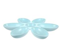 DECHOUS Petal-Shaped Plastic Dog Feeder with 6 Compartments, Blue Indoor Cat Bowls and Ground Dog Dish for Pet Feeding and Anti-Theft Food Use