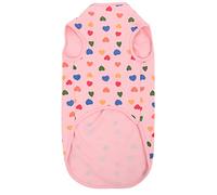 DECHOUS Pink Cotton Cat and Dog Summer Costume Shirt with Sweet Heart Pattern, Comfortable and Convenient to Put on Or Take, for Holiday and Birthday Celebrations