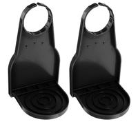 DECHOUS Plastic Laundry Drip Catcher Tray 2Pcs with Foldable Leak-Proof Cup Holders for Washing Machine Softener Bottles, Black, Household Laundry Accessories