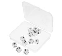 DECHOUS Plastic White Letter Dice Set for Crossword Games with 12 Pieces Brainboosting Fun for Adults and Boys and Girls Travel Spelling Game for Family Bonding at Desk with Friends