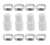 DECHOUS Pool Hose Adapter 32mm to 38mm with 4pcs Threaded Couplers and 8pcs Stainless Steel Worm Drive Clamps for Swimming Pool Vacuum Hose Connection and Cleaning Parts
