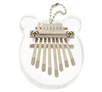 DECHOUS Portable 8-key Thumb Piano Kalimba with Bear Shape Made of Organic Glass, Easy to Use Small Instrument for Music Lovers and Beginners