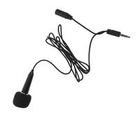 DECHOUS Portable Miniature Microphone for Phone and Laptop, Tiny Recording Vocal Mic with 3.5mm Jack, Black Compact Singing Mic for Ktv and Online Chatting