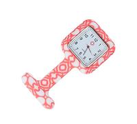 DECHOUS Portable Printed Hanging Watch for Women Ladies Silicone Medical Nurse Watch Square Pocket Design for Nurse Accessories and Daily Use