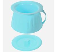 DECHOUS Portable with Flat Base and No Burr Convenient to Carry Spittoon with Lid Blue Pp Material Round Chamber Pot Household for Elderly and Pregnant Women for Bedroom or Travel Use