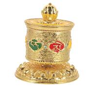 DECHOUS Prayer Wheel Statue Tibetan Handheld Auspicious Decoration for Car Interior Unique Buddhist Craftsmanship Symbol of and Blessings for