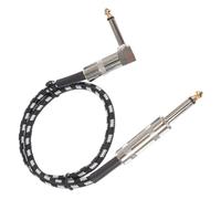 DECHOUS Professional 0.5m Guitar Audio Cable Braided Connecting Wire with Adapter Black and White Instrument Cord for Live Sound and Stage Use