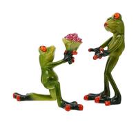 DECHOUS Proposal Figurine Frog Garden Decor 1 Pair Resin Model for Party Ornament and Desktop Decoration Couple Figurine