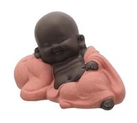 DECHOUS Purple Sands Tiny Buddha Statue Desktop Tea Pet Ornament Elegant Creative Sculpture for Office and Car Scene Decor Gift for Family and Friend