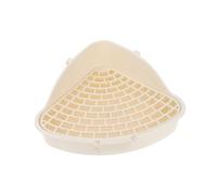 DECHOUS Rabbit Litter Box Plastic Pet Toilet Anti-fall Corner Potty Trainer Small Animal Cage Supply for Guinea Pigs and Rabbits Oat White