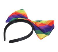 DECHOUS Rainbow Bowknot Headband for Women Comfortable Elastic Cloth Hairband Vibrant Pride Accessory for Parties Parades Community Events