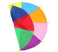 DECHOUS Rainbow Parachute for Team Building with Handles Outdoor Playground Parachute Activities for Portable Cooperative Play Exercise Fitness Training and Social Skills Development