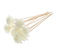 DECHOUS Reed Diffuser Sticks Reeds Extra Long Natural Rattan For Aroma Flower 3mm with Sola Head Pack of 10pcs Ceramic Flowers Passive Diffusers Scented Wood Porous Straight White Efficient Wick