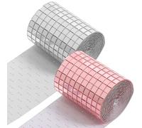 DECHOUS Reflective Acrylic Mosaic Tiles Self Adhesive 47.24 Inch Mirror Squares for DIY Crafting and Home Wall Decorations