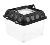 DECHOUS Reptile Feeding Box with Handle Transparent Turtle Raising Tank for Tortoise Spider and Animals Easy to Observe and Clean Safe Habitat with Ventilation