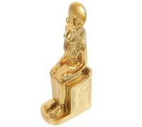 DECHOUS Resin Egyptian Sphinx Statue Gold Sun God Finish, Mythology Pharaoh Sculpture Home and Office Desktop Ornament, Vintage Ancient Egyptian Resin Figurine for Decoration