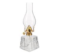 DECHOUS Retro Square Base Glass Kerosene Lamp with Vintage Oil Diffuser Soft Light Decorative Lantern for Indoor Outdoor Use Classic Miniature Oil Lantern for Camping Emergency Power