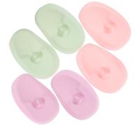 DECHOUS Reusable Silicone Hair Dye Ear Protectors with Soft Pastel Green Covers Earmuffs 3 Pairs for Hair Coloring and Shower