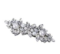 DECHOUS Rhinestone Hair Clip Hair Accessory Alloy Elegant Charming Bright Silver Firmly Stable Sturdy Structure Women Daily Life