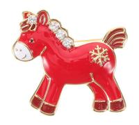 DECHOUS Rhinestone Horse Brooch for Women, Copper Material, Equestrian Themed Compact Lapel Pin for 2026 Year the Horse and Lunar New Year Decorations