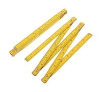 DECHOUS Ruler Metric Measuring Wooden Wood Precision 2pcs with Foldable Deeply Printed Calibrations, Dual Scale and Inch, Sturdy Material for Construction Projects and Woodworking