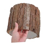 DECHOUS Rustic Wooden Bucket Planter with Tree Bark Texture Durable Wood Vase for Succulents and Flowers Breathable Natural Wooden Barrel for Indoor and Outdoor Garden Decor Large Inner