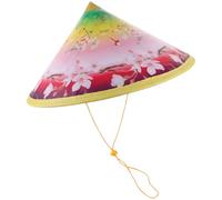 DECHOUS ’s Chinese Woven Cone Hat Bamboo Braided Sun and Rain Blocking Cap for Dance Performance and Stage Role Play