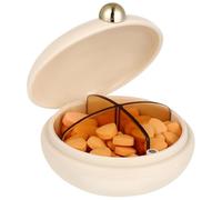 DECHOUS Sealed Pill Case 4 Compartments Portable Medicine Organizer with Removable Compartments Lightweight Abs Silicone Small Container for Outdoor and Home Use