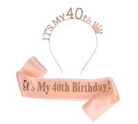 DECHOUS Shoulder Strap Tiara Headband Set Birthday Sash for Women's Party Dressing