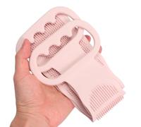DECHOUS Silicone Exfoliating Body Scrubber Long Bath Strap for Shower Back Cleaning Pink Double-Sided Soft Foam Rub Pads with Hand Pull-Rings for Smooth Skin and Mud Bathing