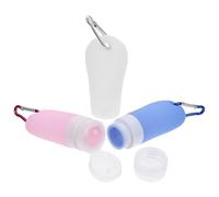 DECHOUS Silicone Travel Bottles Refillable Squeezable Cosmetic Dispenser Bottles with Keychains 7pcs and Pvc Bag Carry Water, Lightweight and Portable Random Color for Travel