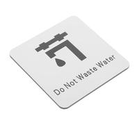 DECHOUS Silver Aluminium Plastic Panel Water Saving Alert Sign, Highly Visible Reminder to Save Water, Wall Mounted Decorative Sign for Bathroom Or School Use