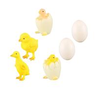 DECHOUS Simulated Poultry Toys Life Cycle Model 6pcs Miniature Hen Duck Chick Figurines Development Stages Educational Toy PVC Animal Model Toddler Boys and Girls Learning Playset