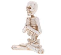 DECHOUS Skull Ornaments Skeleton Prop Solar Figurines Ghost Animatronics Halloween Salon Decor Spooky Item Meditation Yoga Statue Meditation Table Ornament Yoga Pose Statue Resin White
