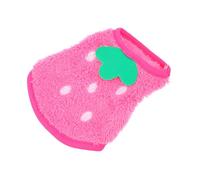 DECHOUS Small Pet Bunny Hoodie Fleece Vest Winter Warm Strawberry Costume for Guinea Pigs and Tiny Dogs Size 2s Edge Trim