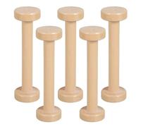 DECHOUS Small Wood Reels 5Pcs, Antique Wooden Empty Spools 96Mm with Lacquer Finish, Designed for Yarn Bobbin Use and Jewelry Making, Great for Creative Craft Workshops