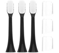 DECHOUS Soft Electric Toothbrush Replacement Portable Black Brush 3pcs Made of Nylon and Pp, Safe and Gentle on Teeth and Gums, Compatible with Electric for Adults and Seniors