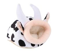 DECHOUS Soft Pp Cotton Pet Bed for Hamsters and Small Pets, Cow Shaped Nest with Comfortable Cushion and Anti-slip Base, for Keeping Warm in Cold Winter