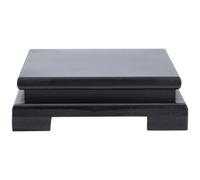 DECHOUS Square Wooden Display Stand Small Rustic Indoor Plants Potted Pedestal Black Display Riser Stand for Home Flowerpot Fish Tank, 24x24x4.8cm