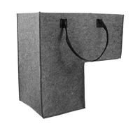 DECHOUS Stair Storage Basket Grey, L-Shaped Staircase Storage Organizer, Felt Stair Basket Laundry Bin with Handles Foldable Design Step Storage for Laundry Household Items